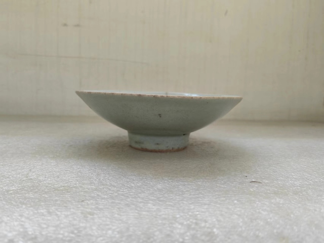 古玩陶瓷豆青釉高足盤拍賣,當前價格220元