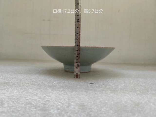 古玩陶瓷豆青釉高足盤拍賣,當前價格220元
