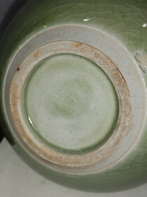 古玩陶瓷豆青釉天球瓶拍賣，當(dāng)前價(jià)格368元