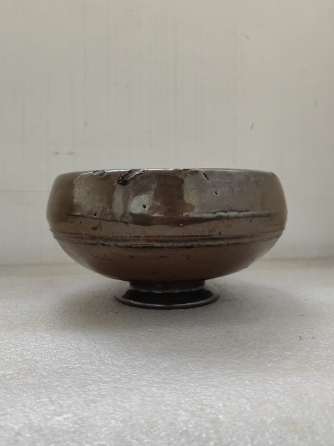 古玩陶瓷磁州窯紫金釉扁壺拍賣，當前價格850元