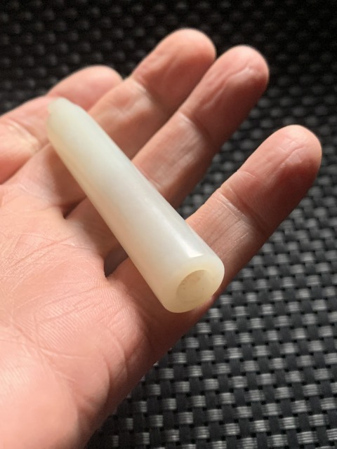 古玩玉器清代和田白玉翎管拍賣,當前價格16000元