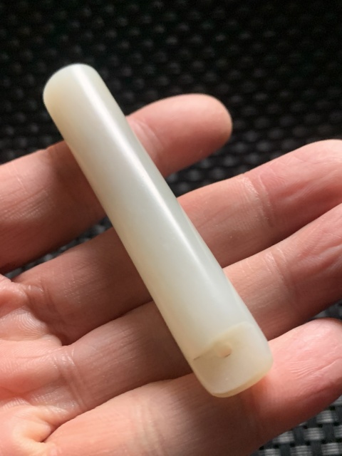 古玩玉器清代和田白玉翎管拍賣,當前價格16000元
