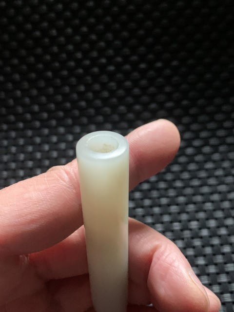 古玩玉器清代和田白玉翎管拍賣,當前價格16000元