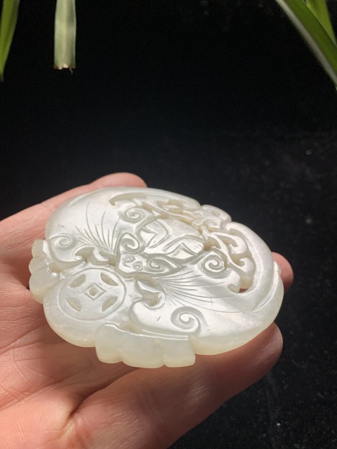 古玩玉器老和田紅沁白玉精工福在眼前牌拍賣,當前價格28000元