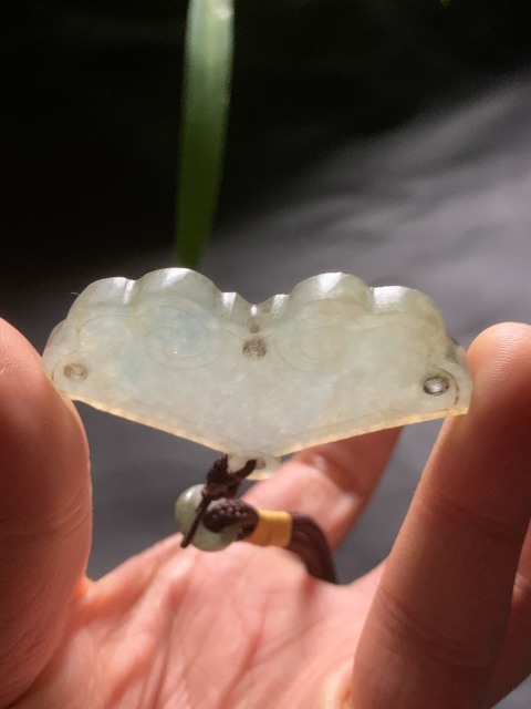 古玩玉器（一口價到底）清代天然冰種翡翠雕“吉慶佩”拍賣，當前價格6000元