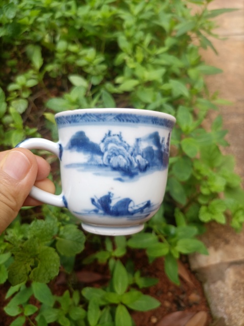 清中.青花把杯1200拍賣，當前價格1200元