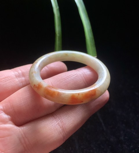 古玩玉器(一口價放漏)民國天然翡翠雕“翡翠環”拍賣,當前價格8800元