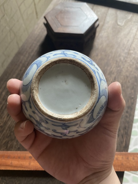 古玩陶瓷道光青花纏枝喜字粉盒蓋盒印泥盒拍賣,當前價格1688元
