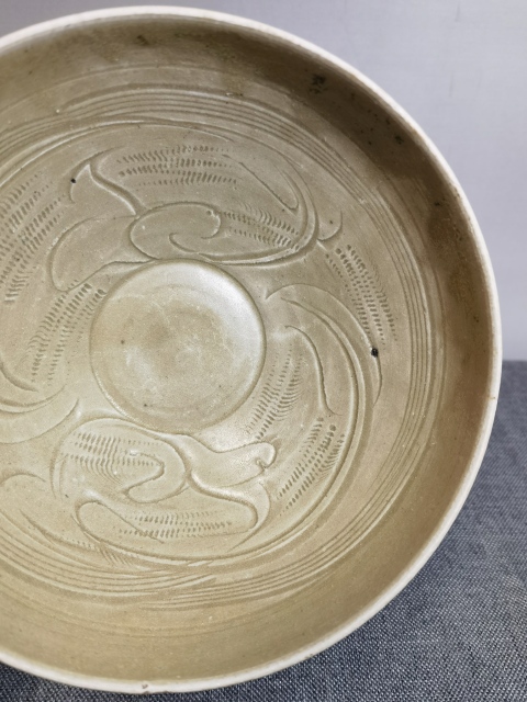 古玩陶瓷【刻花精美】北宋同安窯珠光青瓷刻花斗笠碗拍賣,當前價格0元