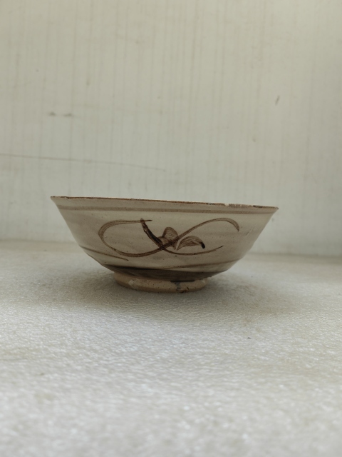 古玩陶瓷磁州窯白地黑花碗拍賣，當前價格980元