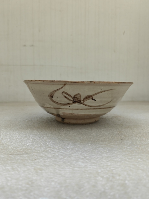 古玩陶瓷磁州窯白地黑花碗拍賣，當前價格980元