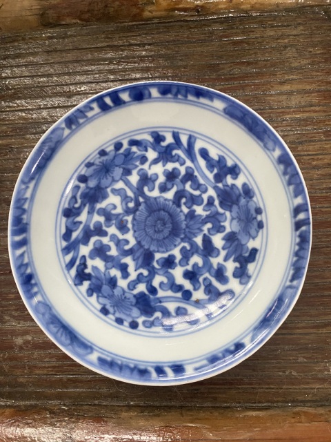 古玩陶瓷花卉紋青花盤拍賣,當前價格1500元