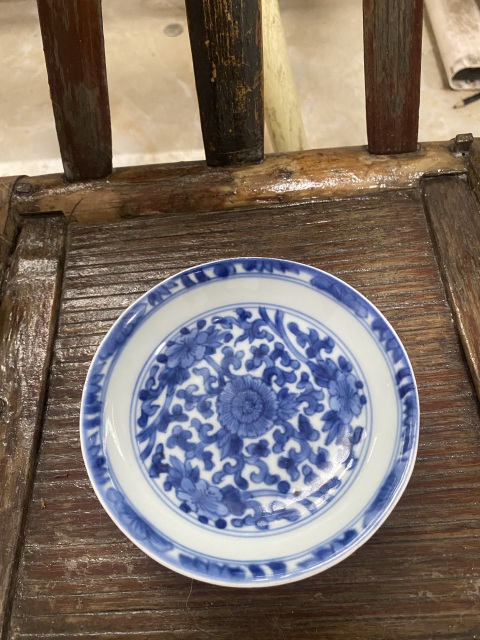 古玩陶瓷花卉紋青花盤拍賣,當前價格1500元