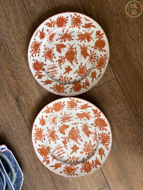 古玩陶瓷礬紅彩花鳥紋折沿盤拍賣,當(dāng)前價格799元