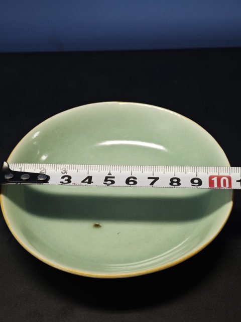 古玩陶瓷豆青釉杯碟真品鑒賞圖