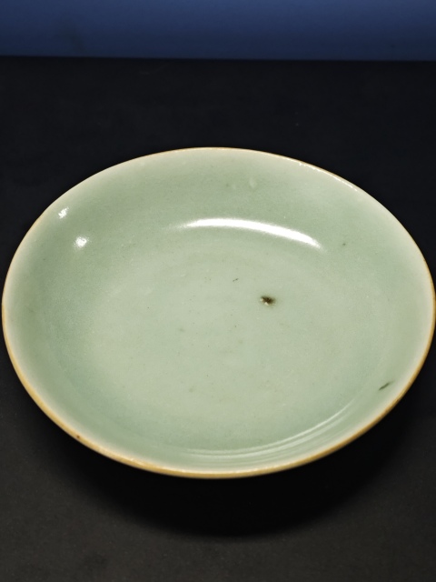 古玩陶瓷豆青釉杯碟真品鑒賞圖