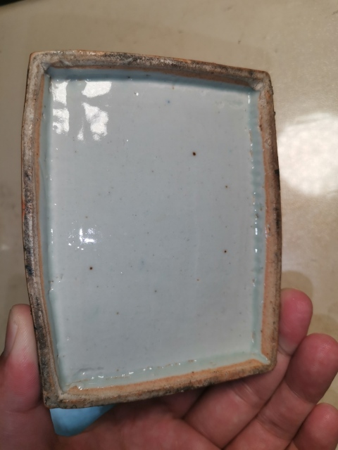 古玩陶瓷青花淡描蝠紋方印盒拍賣,當前價格750元