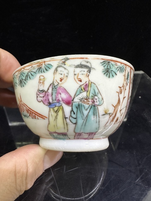 古玩陶瓷清雍正粉彩花卉滿大人壓手杯拍賣,當前價格999元