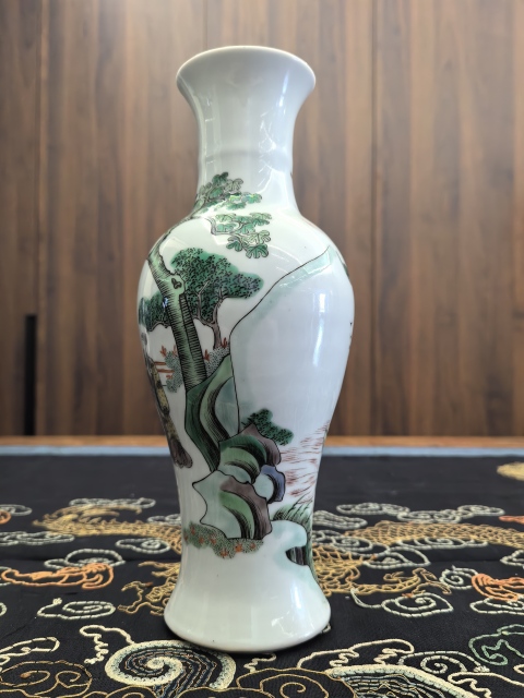 古玩陶瓷五彩（陳姑追舟）觀音瓶拍賣，當前價格18888元
