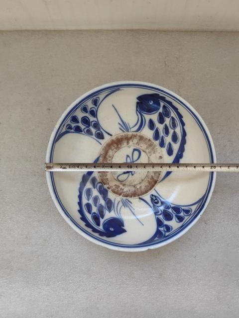古玩陶瓷磁州窯魚紋青花碗拍賣，當前價格550元