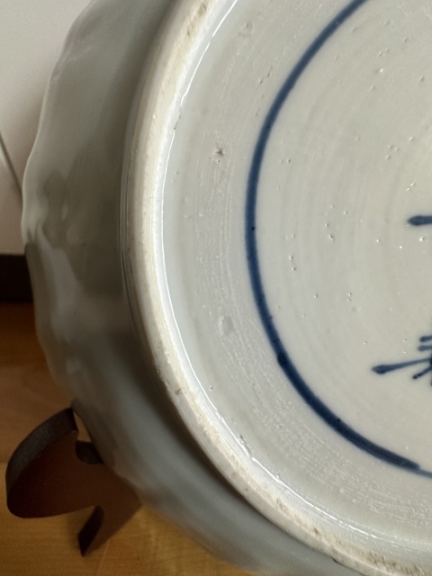 古玩陶瓷單藍(lán)圈大明成化年制款魚(yú)紋青花盤(pán)拍賣(mài)，當(dāng)前價(jià)格6800元