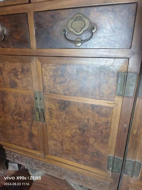 古玩雜項清·金絲楠木鑲影子木書柜一對拍賣,當前價格333333元