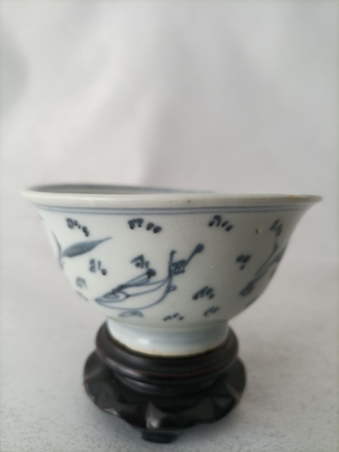 古玩陶瓷康熙   魚藻紋青花碗拍賣，當前價格688元