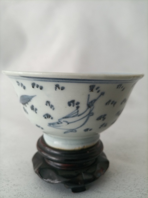 古玩陶瓷康熙   魚藻紋青花碗拍賣，當前價格688元