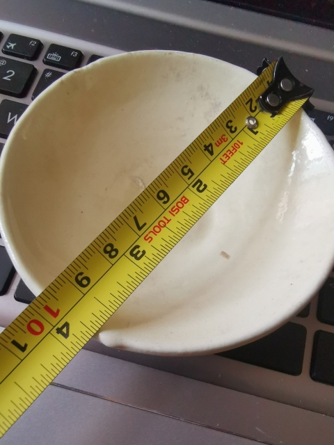 古玩陶瓷白釉茶碗，元代河南窯口，厚胎拍賣，當前價格1333元