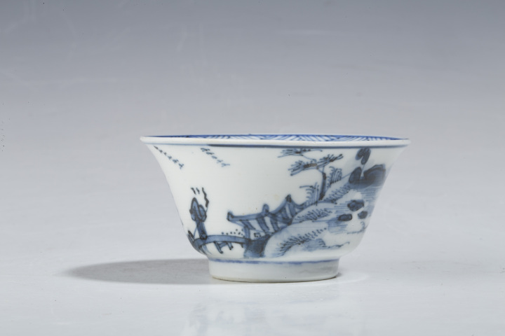 古玩陶瓷清康熙·青花山水人物紋杯拍賣,當前價格1980元
