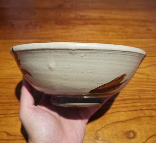 古玩陶瓷明白地黑花福壽紋大碗拍賣,當前價格450元