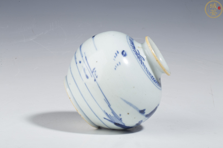 古玩陶瓷清乾隆·青花山水人物紋石榴尊拍賣，當前價格1200元