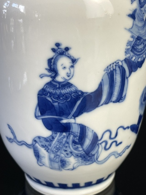 古玩陶瓷康熙年制款鐘馗嫁妹青花罐拍賣,當(dāng)前價格13280元