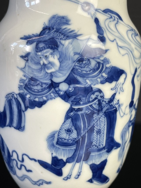 古玩陶瓷康熙年制款鐘馗嫁妹青花罐拍賣,當(dāng)前價格13280元