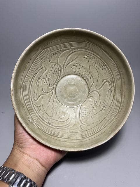 古玩陶瓷北宋同安越青瓷刻花碗拍賣,當前價格0元