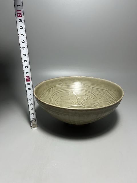 古玩陶瓷北宋同安越青瓷刻花碗拍賣,當前價格0元