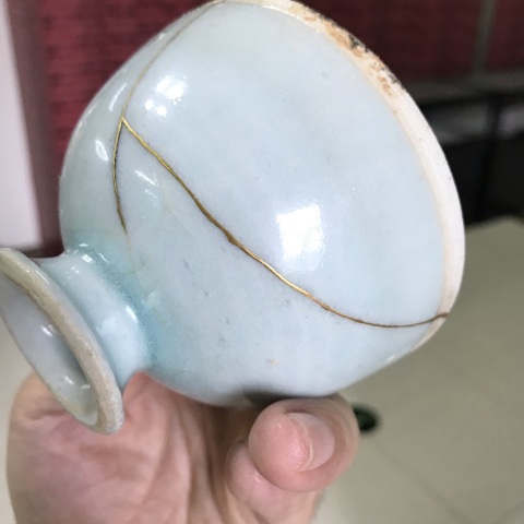 古玩陶瓷湖田窯青白釉高足盞拍賣，當前價格2200元