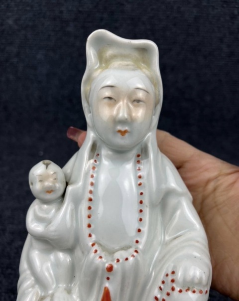 古玩陶瓷粉彩送子觀音拍賣,當前價格2500元