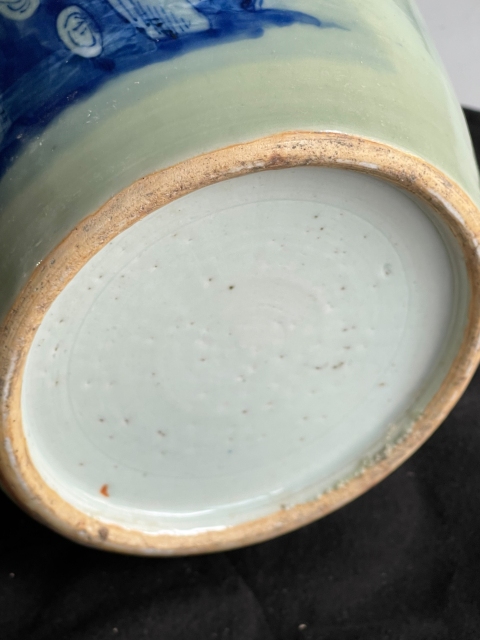 古玩陶瓷豆青釉青花冬瓜罐拍賣,當前價格4800元