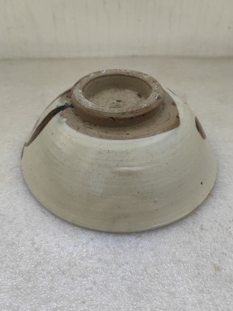 古玩陶瓷磁州窯白地黑花福壽紋碗拍賣,當前價格680元