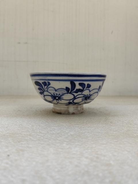 古玩陶瓷青花花卉紋茶碗拍賣，當前價格750元