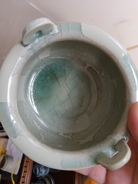 古玩陶瓷北宋龍泉青瓷鼎式爐拍賣,當前價格9800元