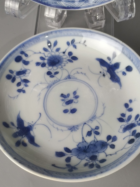 古玩陶瓷（精品賞碟）清·康熙·青花折枝花卉紋碟一對拍賣，當前價格1064元