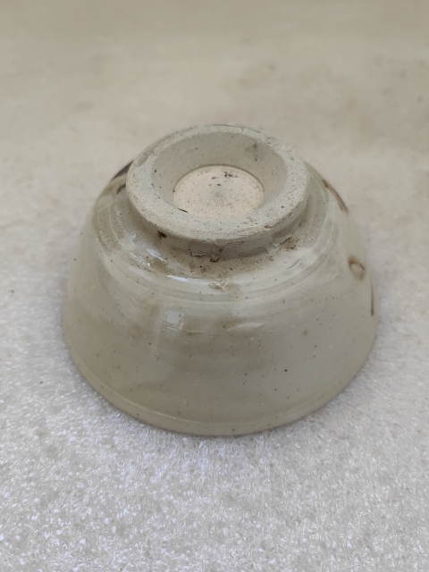 古玩陶瓷磁州窯白地黑花花卉紋碗拍賣，當前價格750元