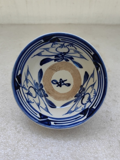 古玩陶瓷青花花卉紋茶碗拍賣，當前價格750元