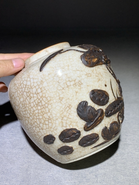 古玩陶瓷哥釉鐵銹花沙口罐拍賣,當前價格788元