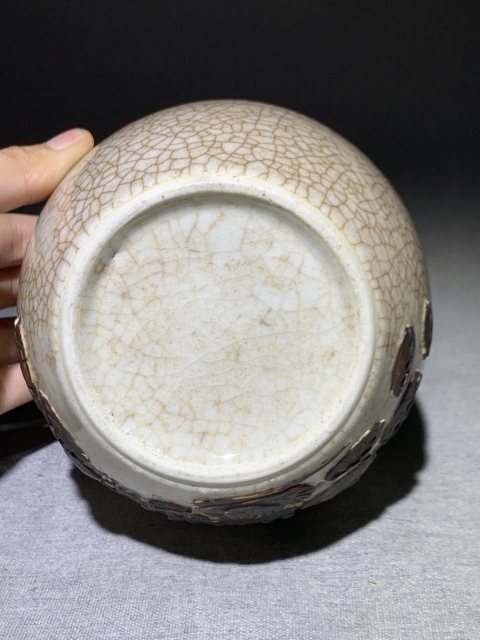 古玩陶瓷哥釉鐵銹花沙口罐拍賣,當前價格788元