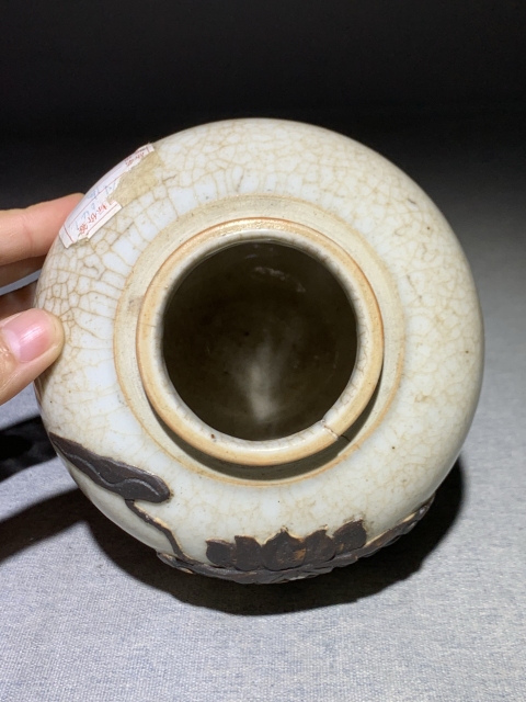 古玩陶瓷哥釉鐵銹花沙口罐拍賣,當前價格788元