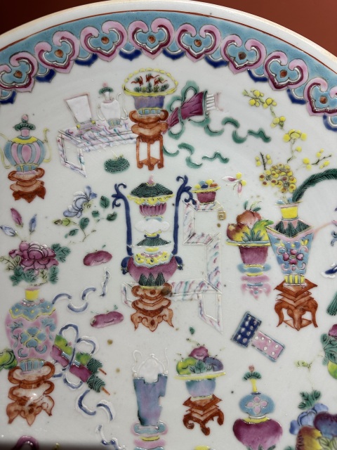 中国美術 古玩 清代 同治 六角粉彩皮球花紋樣 高足盤 中国美術 古玩 清代 同治 六角粉彩皮球花紋樣 高足盤 A