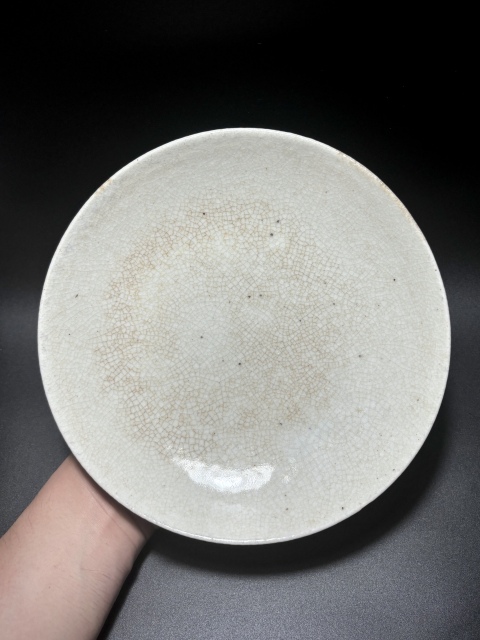 古玩陶瓷清中期·乾隆嘉慶時期 經典哥釉七星盤拍賣,當前價格988元